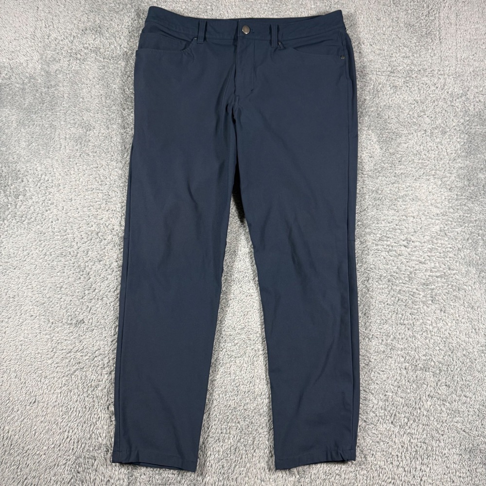 Lululemon ABC Pant Men 32 Navy Blue Warpstreme Slim Fit 5 Pocket Performance